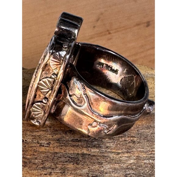 Mars Valentine Ring Sterling Silver Porcelain Shard Statement Ring - Picture 3 of 9